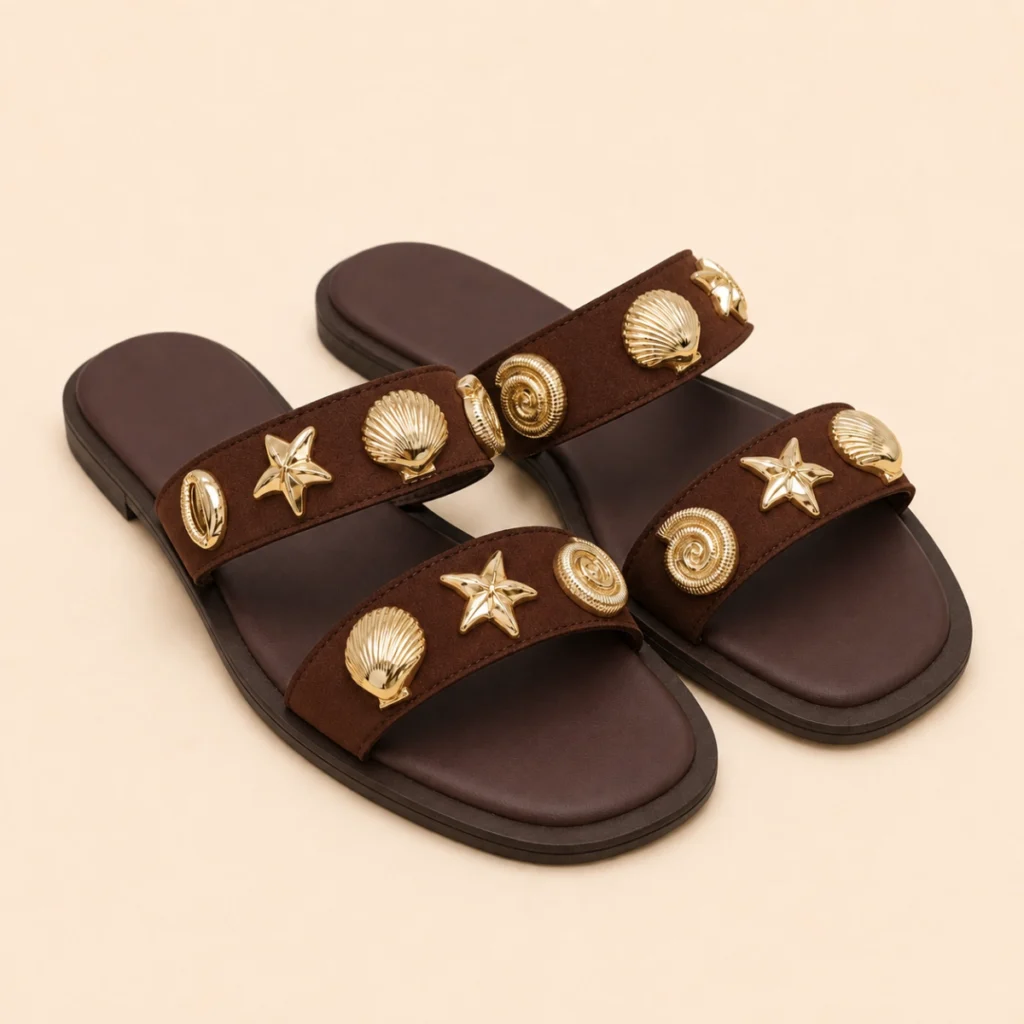 claquette femme marron